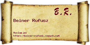Beiner Rufusz névjegykártya
